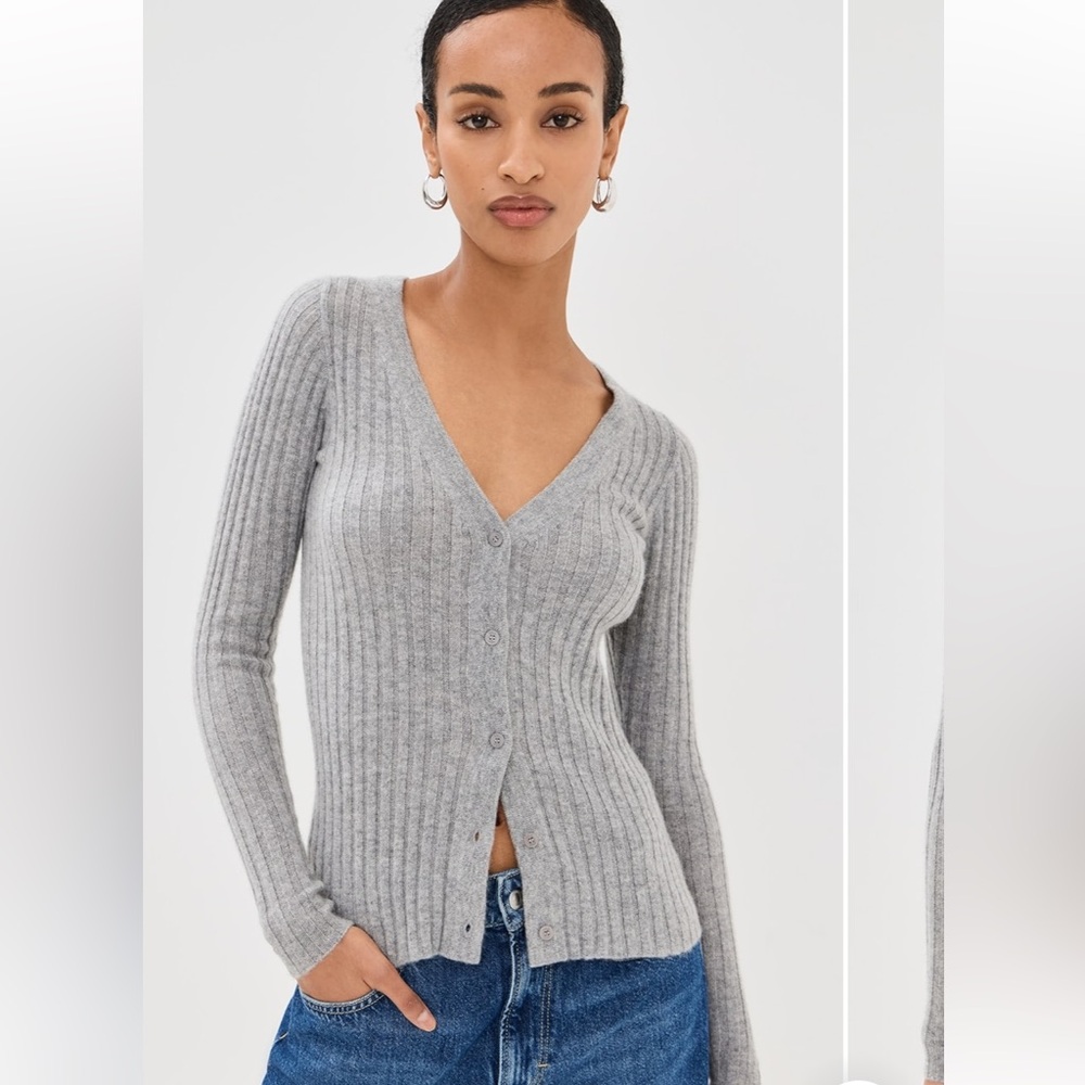 NWT $375 STAUD Cargo 100% Cashmere Cardigan Sweater Size M
